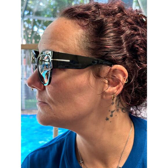 Chic Blue Light Blocking Cat Eye Retro Sunglasses Gradient Lenses - Picture 6 of 6